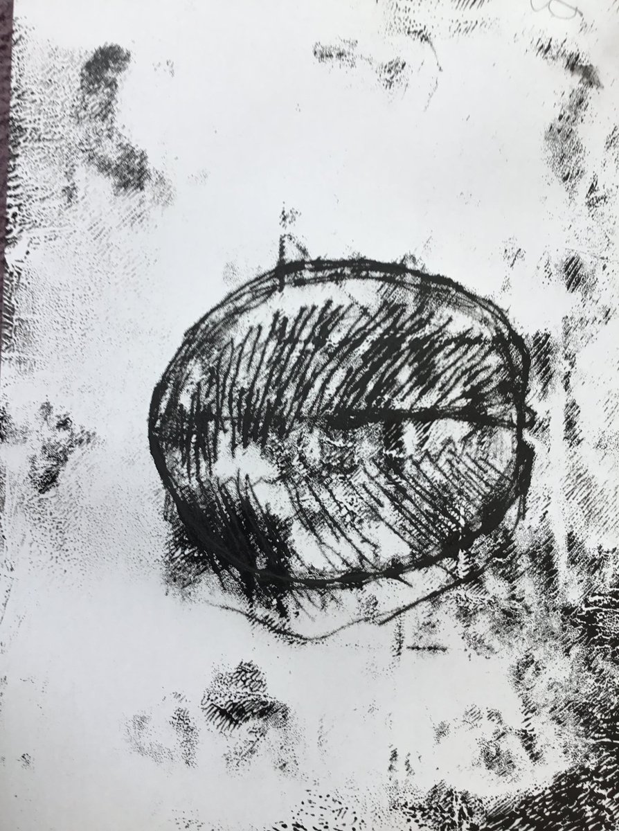Year 5/6 have started a unit of Art about printing.  In today's lesson, we looked at a print by Hogarth before learning how to create a mono-print.  The children did an observational drawing of an orange and then made their own print.