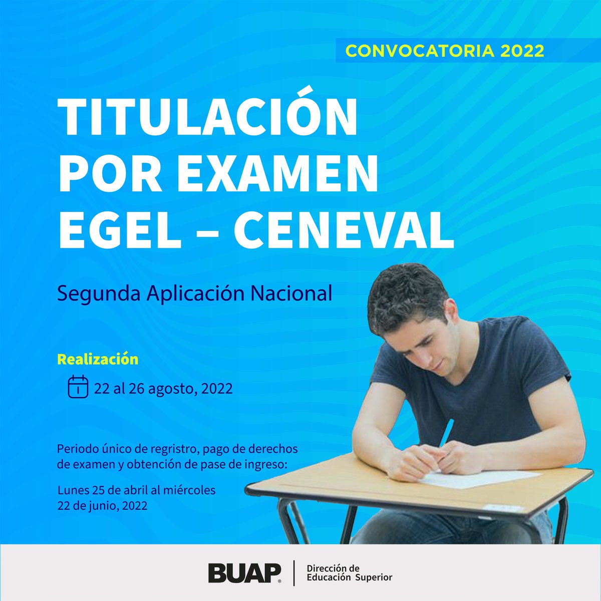 DES_BUAP's tweet photo. Entra aquí para consultar la convocatoria del EGEL- CENEVAL agosto 2022
👉 https://t.co/b7WV87KPPa https://t.co/kzSrPZ8NSs