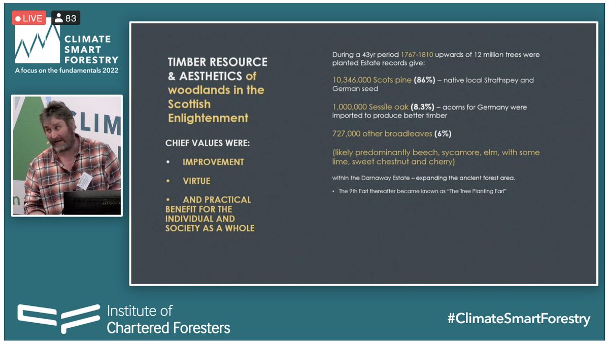 TheICF's tweet image. Next up we have Ben Clinch MICFor CEnv (@WoollyMaggot) delivering 'Necessity is the Mother of Invention' - looking at the successes and failures of #species choice on marginal sites and in different #silvicultural scenarios, from restock sites to CCF stands. #ClimateSmartForestry