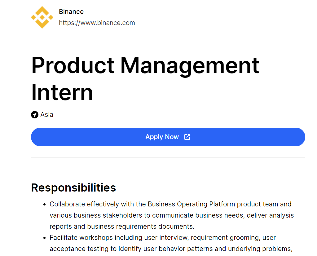 web3internships's tweet image. Product Management Intern
@binance
🌍Asia
👉web3internships.com/info/product-m…
#web3 #internship
