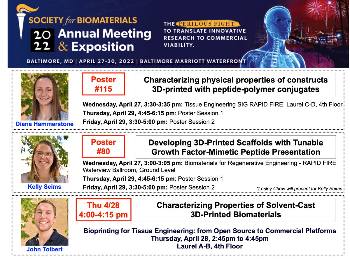 We’re heading to <a href="/SFBiomaterials/">SFBiomaterials</a> #SFB2022! Check out the latest #biomaterials work led by <a href="/Di_Hammerstone/">Diana Hammerstone</a> <a href="/KellySeims/">Kelly Seims</a> &amp; <a href="/_JohnTolbert/">John Tolbert</a> this week. See you in Baltimore! 😊😎👋<a href="/LehighU/">Lehigh University</a> <a href="/lehighengineers/">Lehigh Engineers</a> <a href="/lehighmse/">Lehigh MSE</a> <a href="/LehighBioE/">Lehigh Bioengineering</a> <a href="/LehighResearch/">Lehigh Research</a> <a href="/NSF/">U.S. National Science Foundation</a>