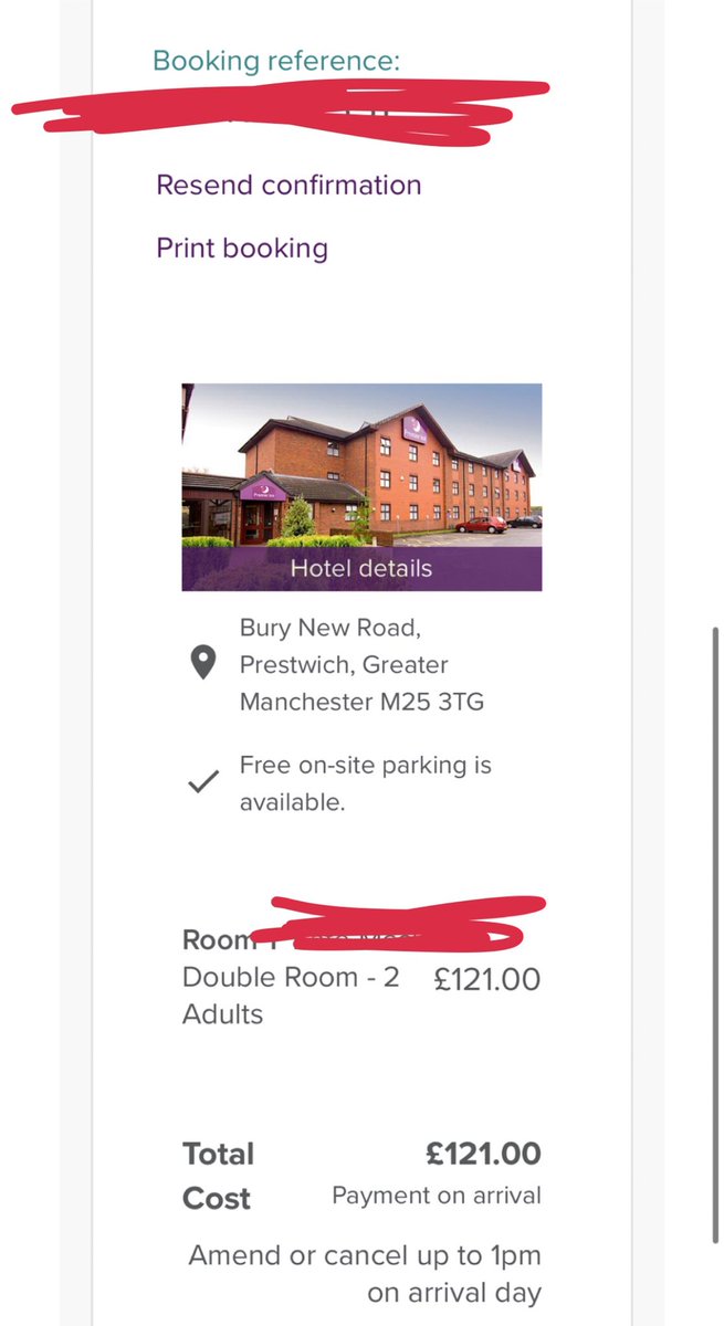 km97_x's tweet photo. Hotel room for sale for parklife check in Sunday. I can cancel it but would rather sell it to someone who wants it for the cheap price. Msg me if interested. It’s the premier inn 20 min walk from Heaton park #parklife #parklifetickets https://t.co/fmZtTq6qXI