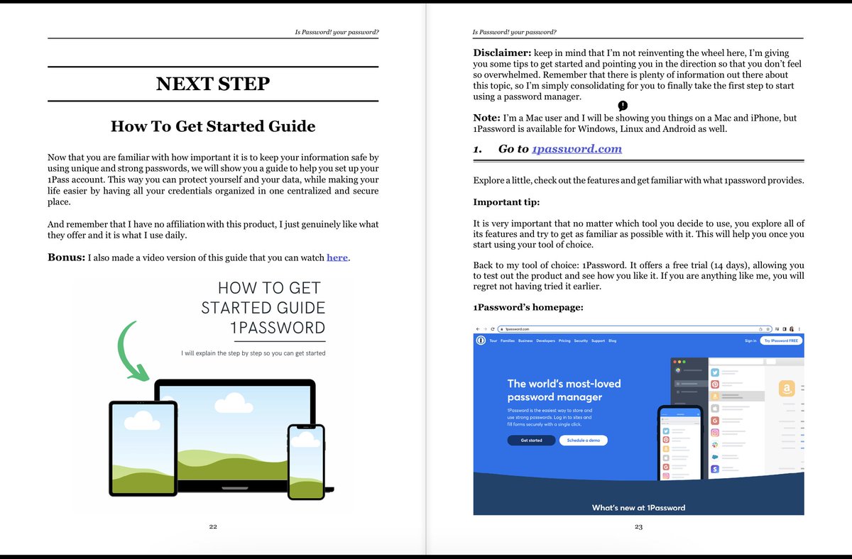 I'm a <a href="/1Password/">1Password</a> user &amp; fangirl, so it was an easy choice to make the guide portion of my ebook (how to get started with a password manager) about them. 
Check out the ebook: Is Password! your password? bit.ly/3sw9SoG
Sneak peek 👇