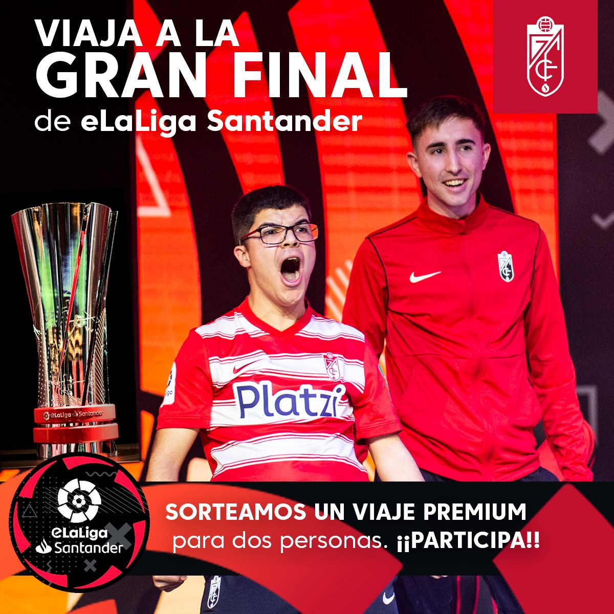 GranadaCF_eS's tweet photo. 🔴⚪️ Quieres acompañar a David y Jose en la final

Haz RT en esta publicación y entra en el sorteo de 1 viaje para 2 a La Gran Final en Madrid 🏆

Fecha:7-9 mayo(incluye:viaje+alojamiento+acceso al evento) +18

Participa hasta el 2 de mayo

Bases Legales: https://t.co/dUr6hCAjpt https://t.co/Fu00qZsH8v