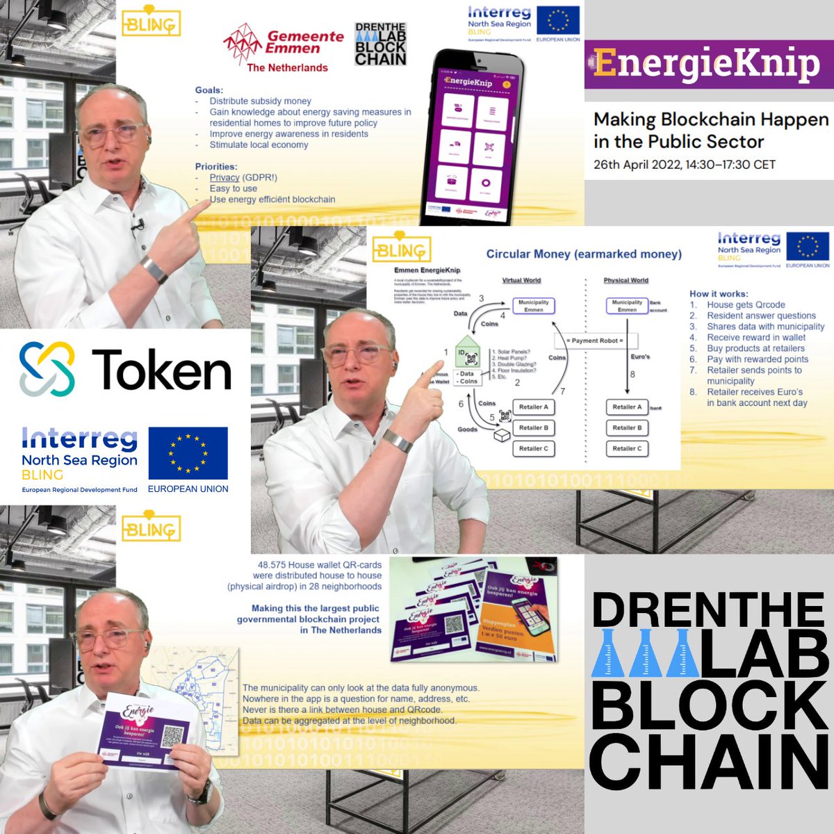 Presenting #EnergieKnip from <a href="/GemeenteEmmen/">Gemeente Emmen</a> at the "Making Blockchain Happen in the Public Sector"-conference today. Formidably organized by <a href="/BLINGprojectNSR/">BLINGproject</a> and <a href="/TOKEN_EU/">TOKEN</a>