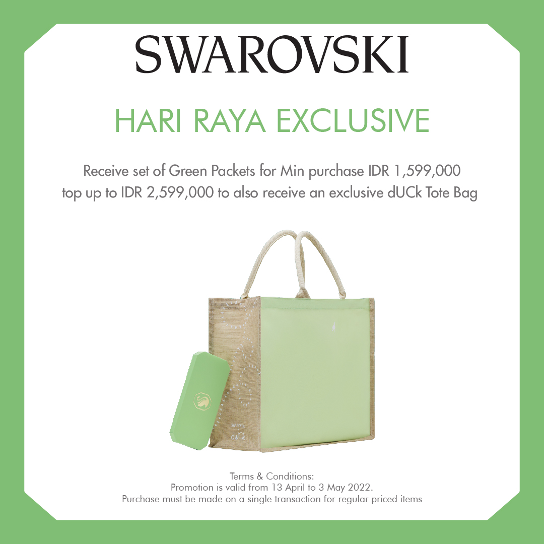 PlazaSenayan's tweet photo. Celebrate the beautiful journey of self-discovery. Create special moments this Ramadan with Swarovski’s light-filled pieces styled by Siti Nurhaliza.  
Shop now to get a free crystalized totebag and set of green packets for limited time only!

Swarovski Plaza Senayan, Level 3. https://t.co/BEmbCfQ5Qp