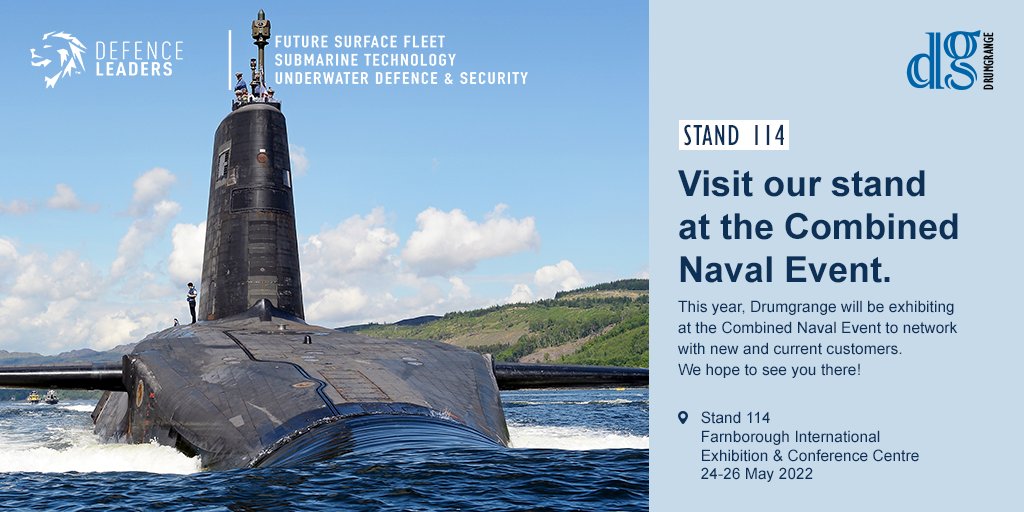 One month to go! Drumgrange is excited to exhibit at the Defence Leaders’ Combined Naval Event and conference in one month time, hosted at  the Farnborough International  Exhibition &amp; Conference Centre. Come visit us on Stand 114 on 24th – 26th May 2022. 

#navy #defence #event