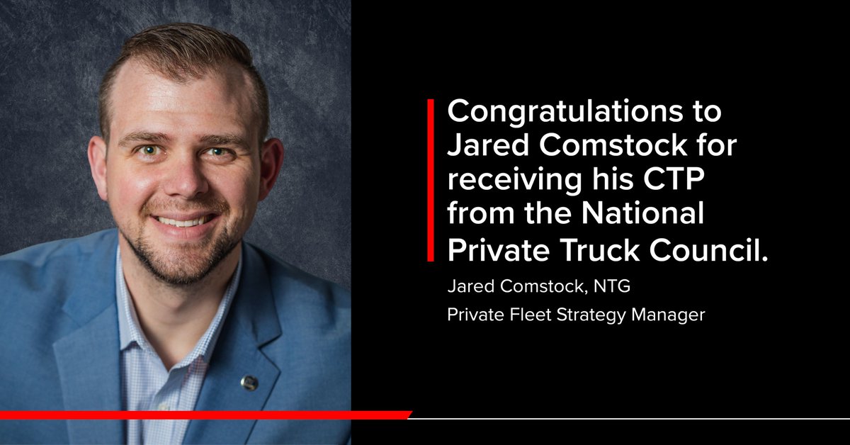 NTGFreight's tweet photo. Congratulations to Jared Comstock upon receiving his CTP from @nptc1939. “The certification provides a deeper understanding of how private fleets operate” allowing him to develop solutions to benefit NTG customers.
#GoBeon #PortToPorch #PrivateFleet https://t.co/IiTGYn2qvj