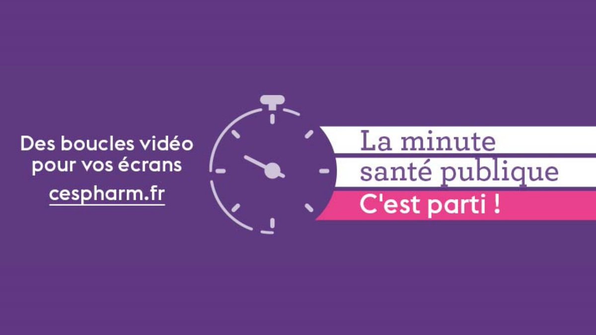 ⏱La “Minute santé publique”, c’est parti !
Téléchargez dès à présent et gratuitement sur le site du Cespharm, les premières boucles vidéo pour relayer les campagnes de santé publique dans vos espaces d’accueil et/ou en vitrine ! 🖥
 
Plus d'infos 👉 cespharm.fr/prevention-san…