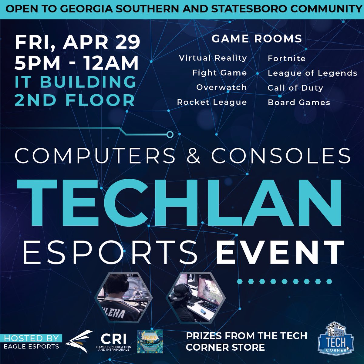 ITS BACK! 

This Friday from 5pm - 12am Teklan is back! 

Come hangout with us in the IT building! We’ll have games, VR, prizes, and meet the team. We’ll also have some <a href="/ADVANCEDgg/">ADVANCED®</a> to try 😋

#HailSouthern | #WingsUp
