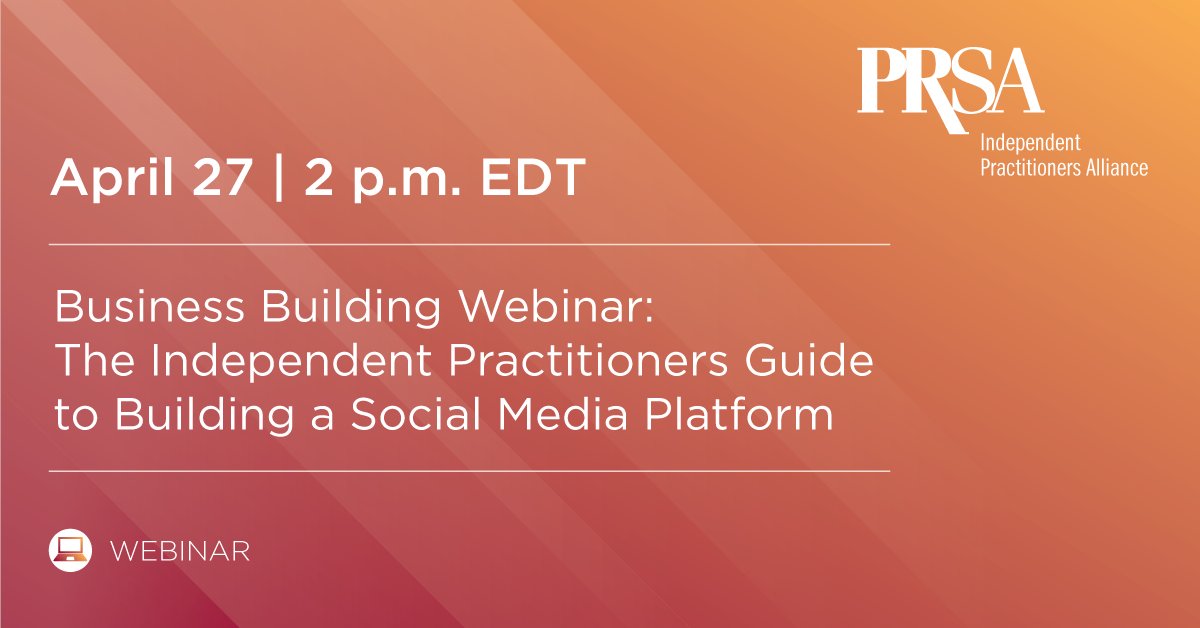 As independent practitioners, how can we build a robust social media presence? Join us on April 27th as we discover a process to build a sustainable social media strategy for the solo consultant.

Register today >> bit.ly/3vzH6ow