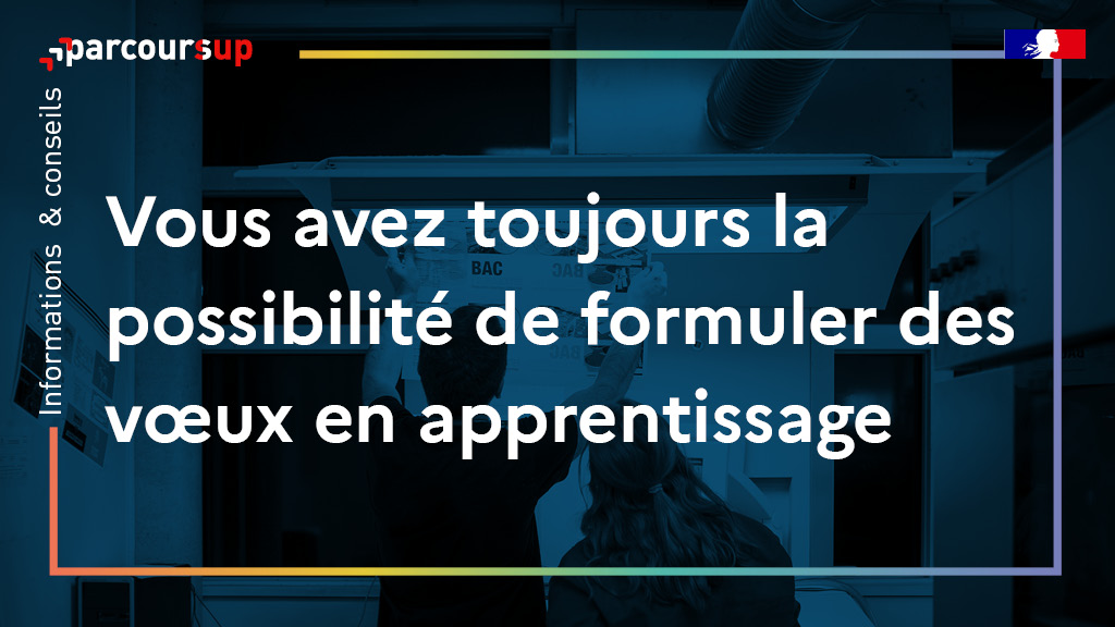 💼 Vous souhaitez intégrer une formation en #apprentissage ? 
👍 Vous pouvez encore formuler des vœux pour ces formations avec #Parcoursup !

On vous accompagne aussi pour trouver un employeur 😉
➡️ parcoursup.fr/index.php?desc…