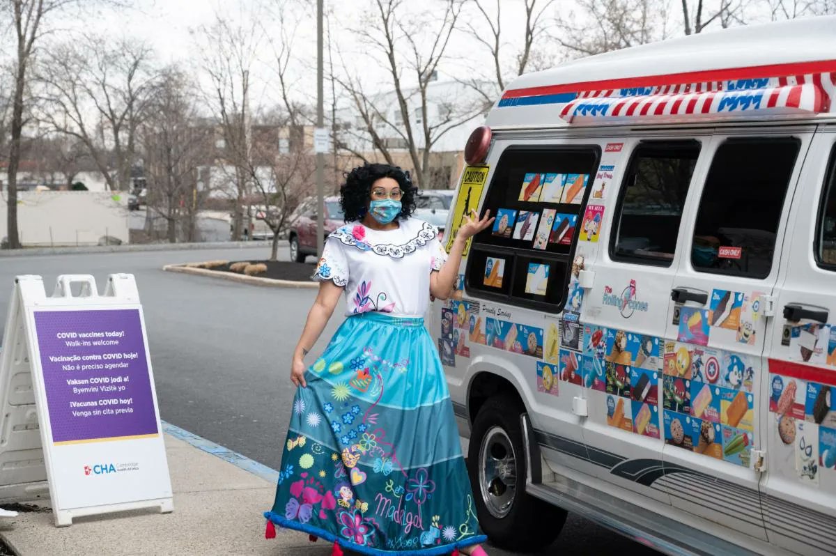 Join us at CHA Somerville Pediatrics on Sat., 4/30 (9AM - noon) and get your whole family vaccinated against COVID-19! Kids can meet Mirabel from Encanto and get a free ice cream, and every person who gets vaccinated will get a $25 gift card. bit.ly/3NtI0Lq