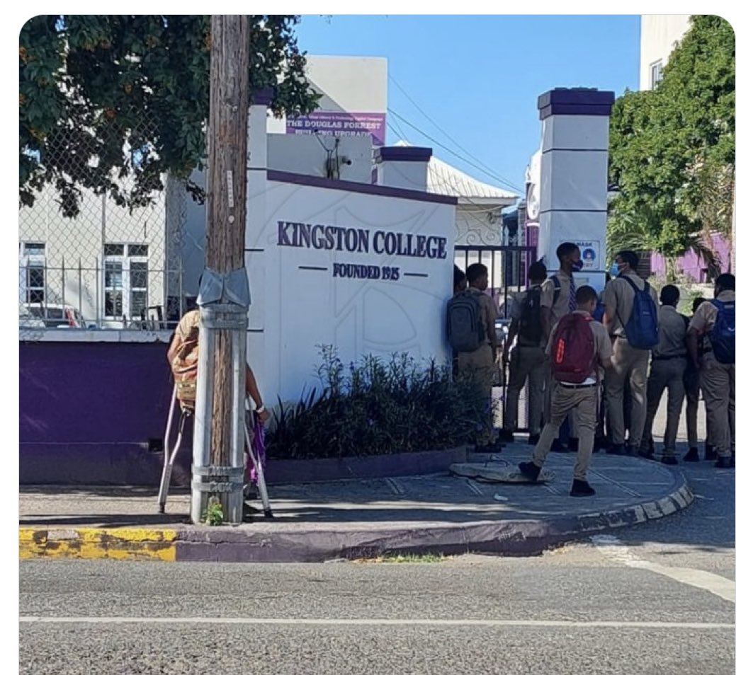 NestaJA's tweet photo. So, the young man on crutches “broke the rules”.

Answer, lock him out?. 

I’ve been told. 

The young man on crutches, was born like that and it’s his permanent condition.

Each day this young man travels by public transportation to and from school.

There must be a better way https://t.co/BCYBLXVHUn