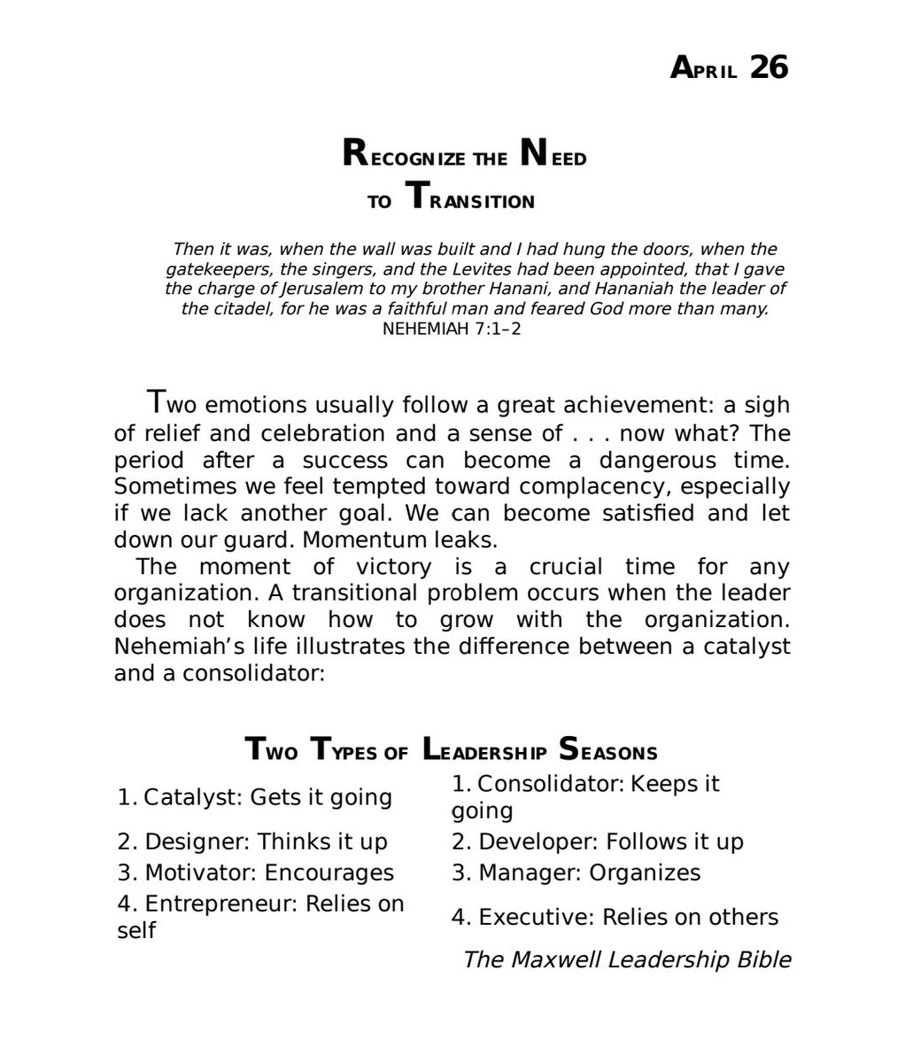 What type of leadership season are you in currently?
I am in catalyst season, my development is in the early stages.
I am in manager season, I possess all the tools for success and now I must strategize and take action. #themaxwellleadershipbible #growth #LeadershipDevelopment