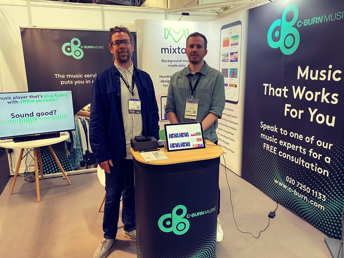 Day 1 at the <a href="/RetailTechShow/">The Retail Technology Show</a> and we’ve already met some awesome people. If you’re looking for a cutting edge reliable music solution for your business, then come to STAND 6J83 and say hello 👋🏻

 #Music #CustomerExperience #RetailIndustry #RetailTechnology