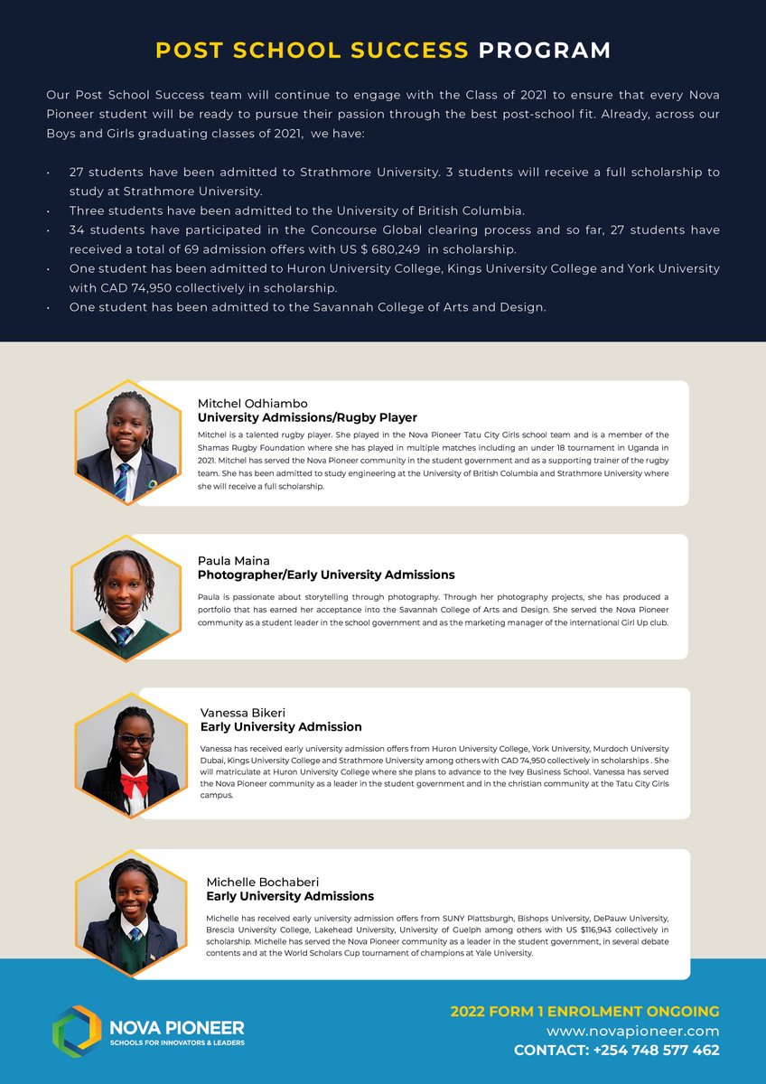 novapioneer_ke's tweet image. Join us in celebrating our class of 2021 on their K.C.S.E performance!🥳

We thank our parents and teammates for the support.

To our students, we are confident that you are ready to take on the world as Innovators and Leaders 🌍

#AtNovaPioneer #Education #kcse2021 #Classof2021