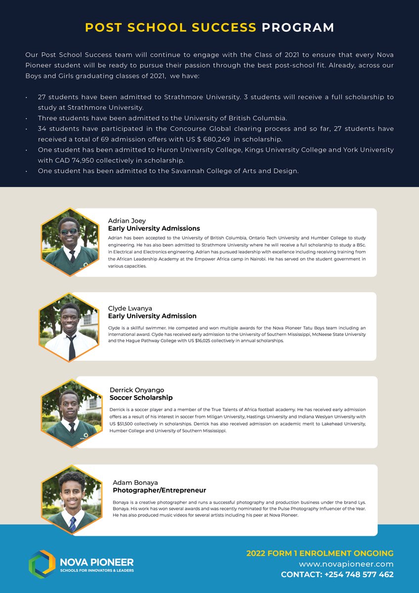 novapioneer_ke's tweet image. Join us in celebrating our class of 2021 on their K.C.S.E performance!🥳

We thank our parents and teammates for the support.

To our students, we are confident that you are ready to take on the world as Innovators and Leaders 🌍

#AtNovaPioneer #Education #kcse2021 #Classof2021