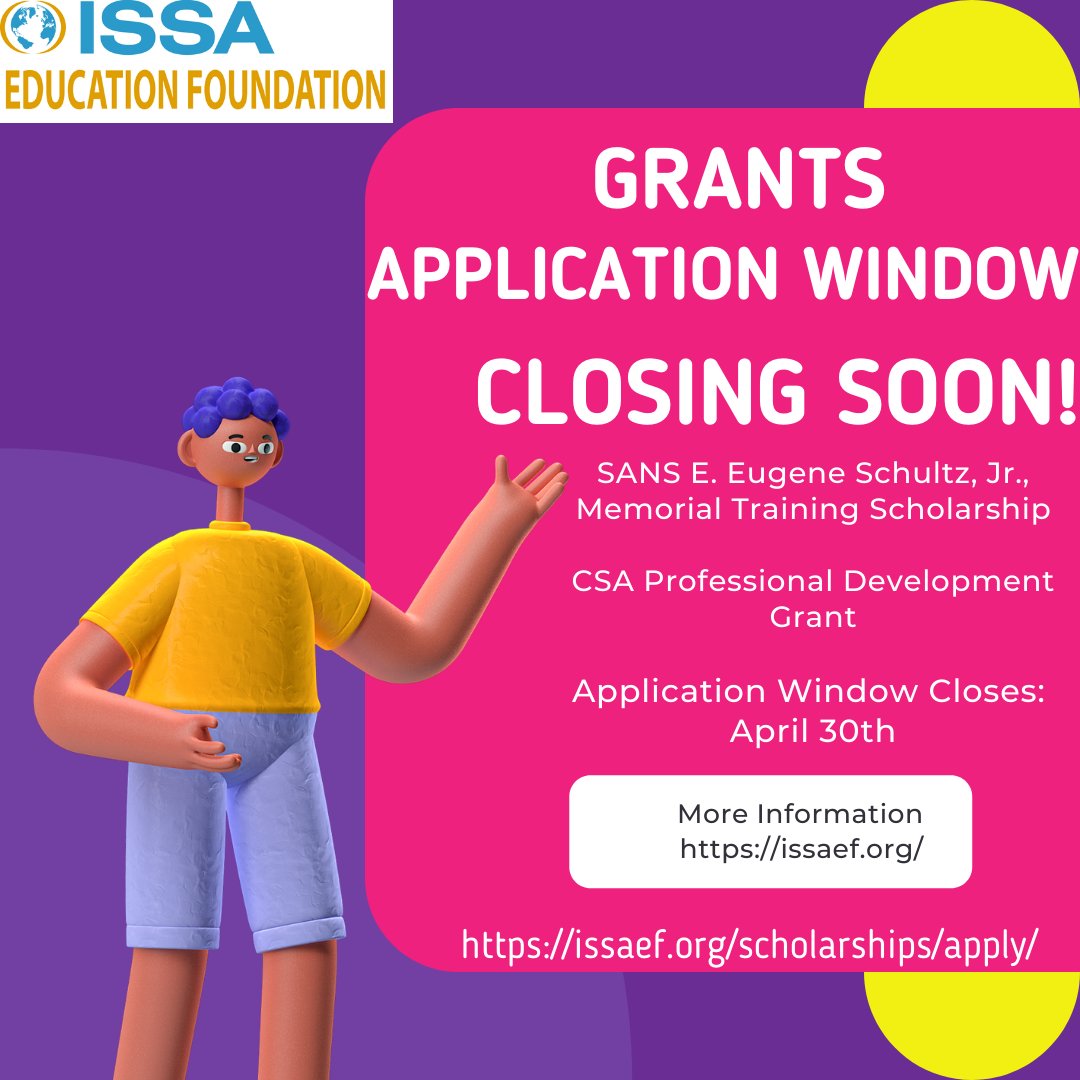 ISSAEdFund's tweet photo. Only 4 days left! Apply ASAP! https://t.co/nhwb7fpFAd