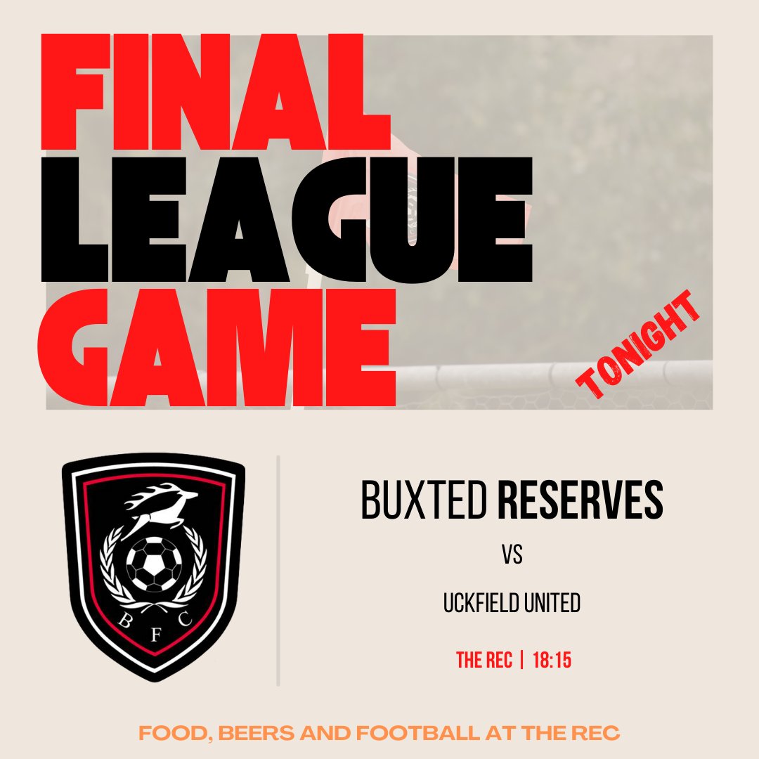 A local derby tonight to finish the season off against *nearly* promoted Uckfield United. Not finished the season as we had hoped having only picked up 6 points since Christmas but scheduling certainly hasn't helped with that.

Lets finish strong!🔴⚫️

#UpTheStags #BuxtedFC