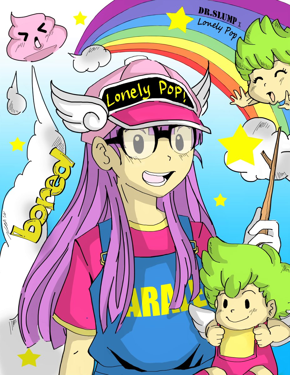 In love with Mr <a href="/BushRobins/">Noinah🍭</a> Art  ❤️, here's my iteration of lonely pop fan art , i've chosen Mr Akira toriyama's Arale as my art since in my openion she's  a loner who wants to make new  friends and company 
<a href="/LonelyPopNFT/">LonelyPop 🍭</a> #lonelytogether #LonelyPopFanArt