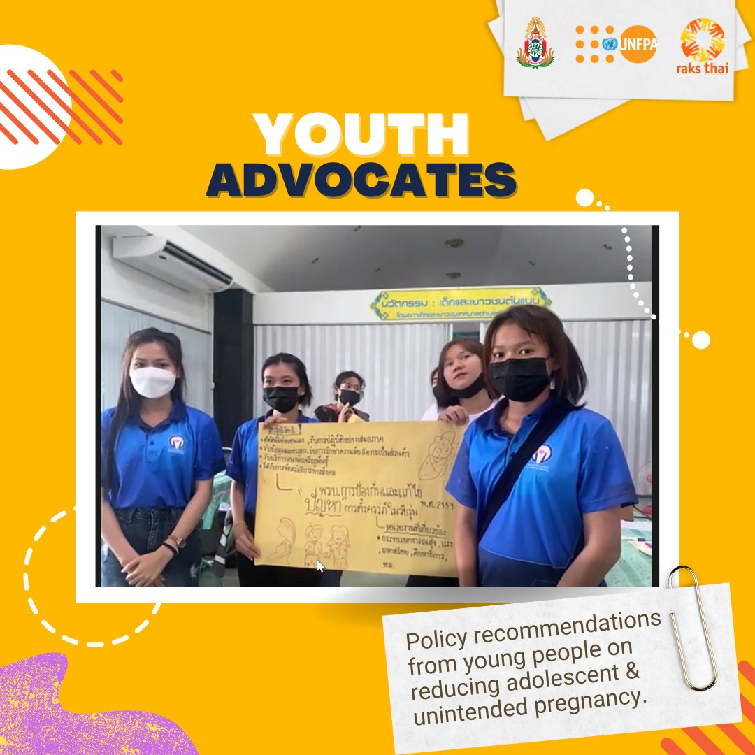 Unfpa_Thailand's tweet photo. UNFPA applauds #YoungAdvocates 👏from #VulnerableYouth groups incld. #YouthwithDisabilities for their advocacy activities during the COVID-19 pandemic with their communities, policymakers and their peers.
Rights to sexual & reproductive health▶️crucial for #PotentialDevelopment https://t.co/SQdtdgnaFN