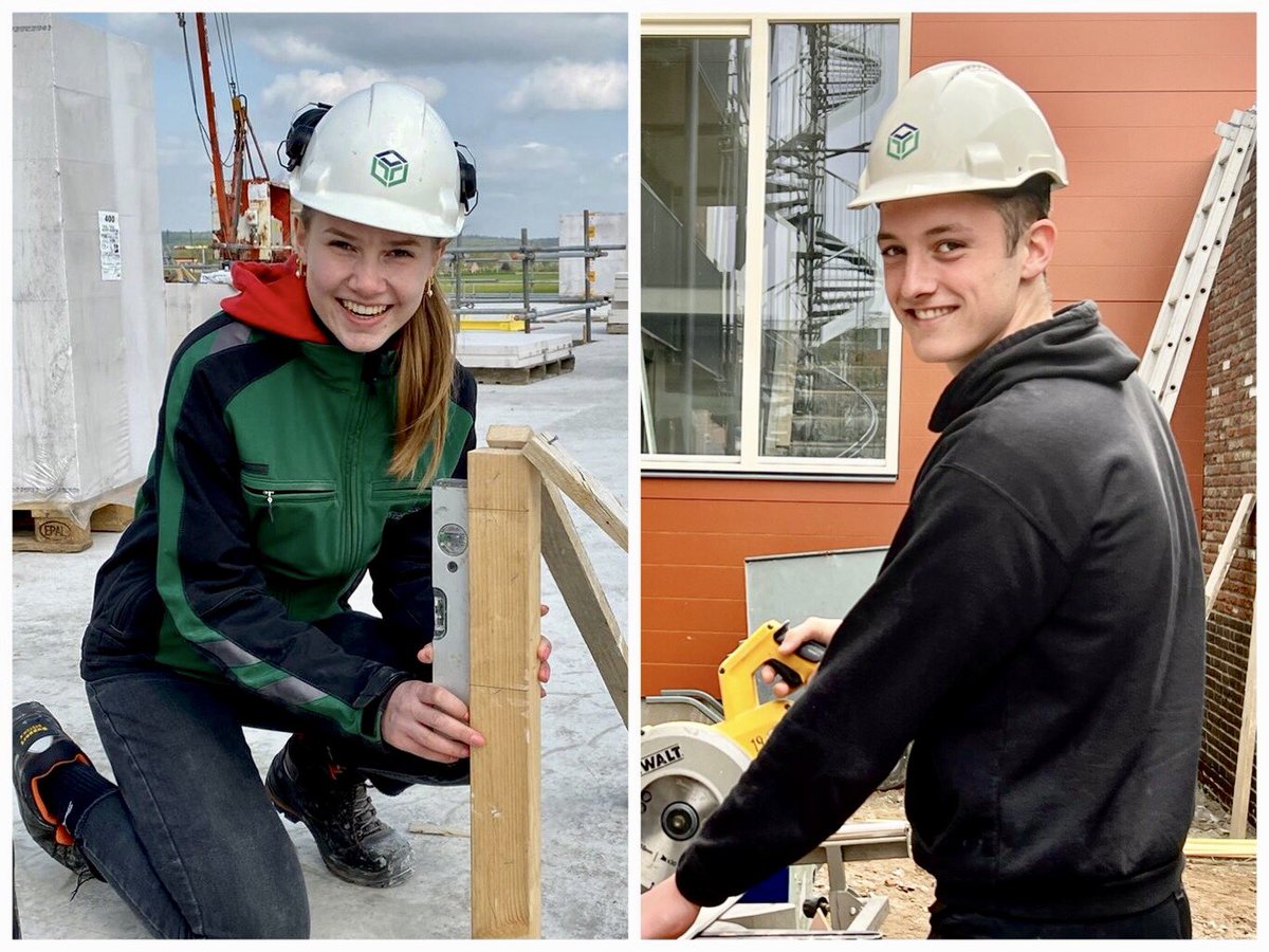 Er zijn deze week maar liefst twee nieuwe stagiairs begonnen bij Bouwmij Janssen! Eline van Oosten en Ruben Ebbers. Ze zijn beide eerstejaars leerling bij het ROC Nijmegen en volgen de opleiding MBO 4 Bouw &amp; Infra.
Tot begin juli nemen ze een kijkje op de bouwplaats.
