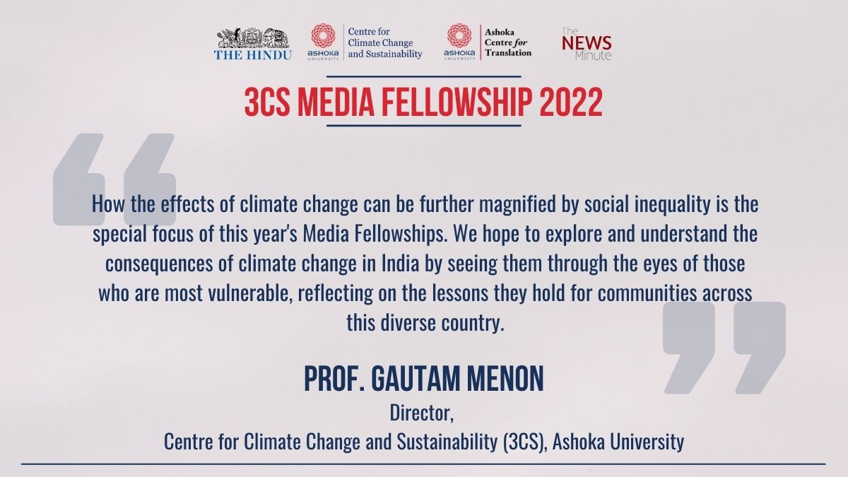 'We hope to explore and understand the consequences of climate change in India by seeing them through the eyes of those who are most vulnerable, reflecting on the lessons they hold for communities across this diverse country.' - @MenonBioPhysics @AshokaUniv @TishaSrivastav