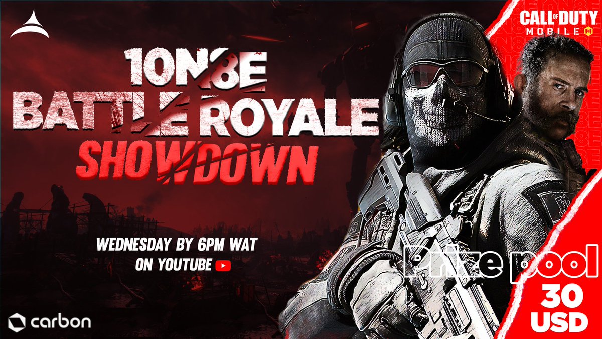 Registration for 10N8EPLAY's Call Of Duty Mobile BattleRoyale Showdown Week 4 has begun. 

Join Our Discord Server For More Information. 

Discord Link:
discord.gg/WQ7D7phE

Official Financial Partner: <a href="/get_carbon/">Carbon</a>

#CoDMobile