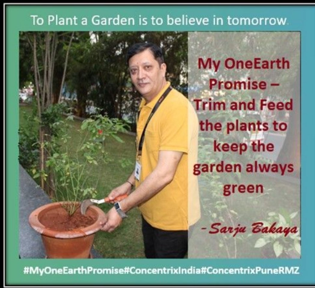BakayaSarju's tweet photo. @ConcentrixIND #MyOneEarthPromise https://t.co/g2OtXoNHk3