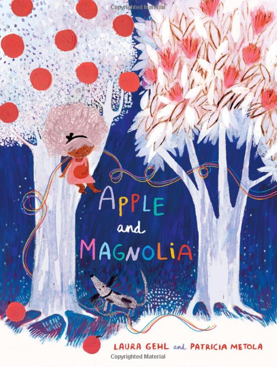 APPLE AND MAGNOLIA by <a href="/AuthorLauraGehl/">Laura Gehl</a> and <a href="/patriciambouzo/">patricia metola</a> was a delight! Laura Gehl cleverly formed a story around the NF theme of trees caring for each other, and Patricia Metola’s illustration is beautiful in its brush strokes and palette. @Flyaway_Books