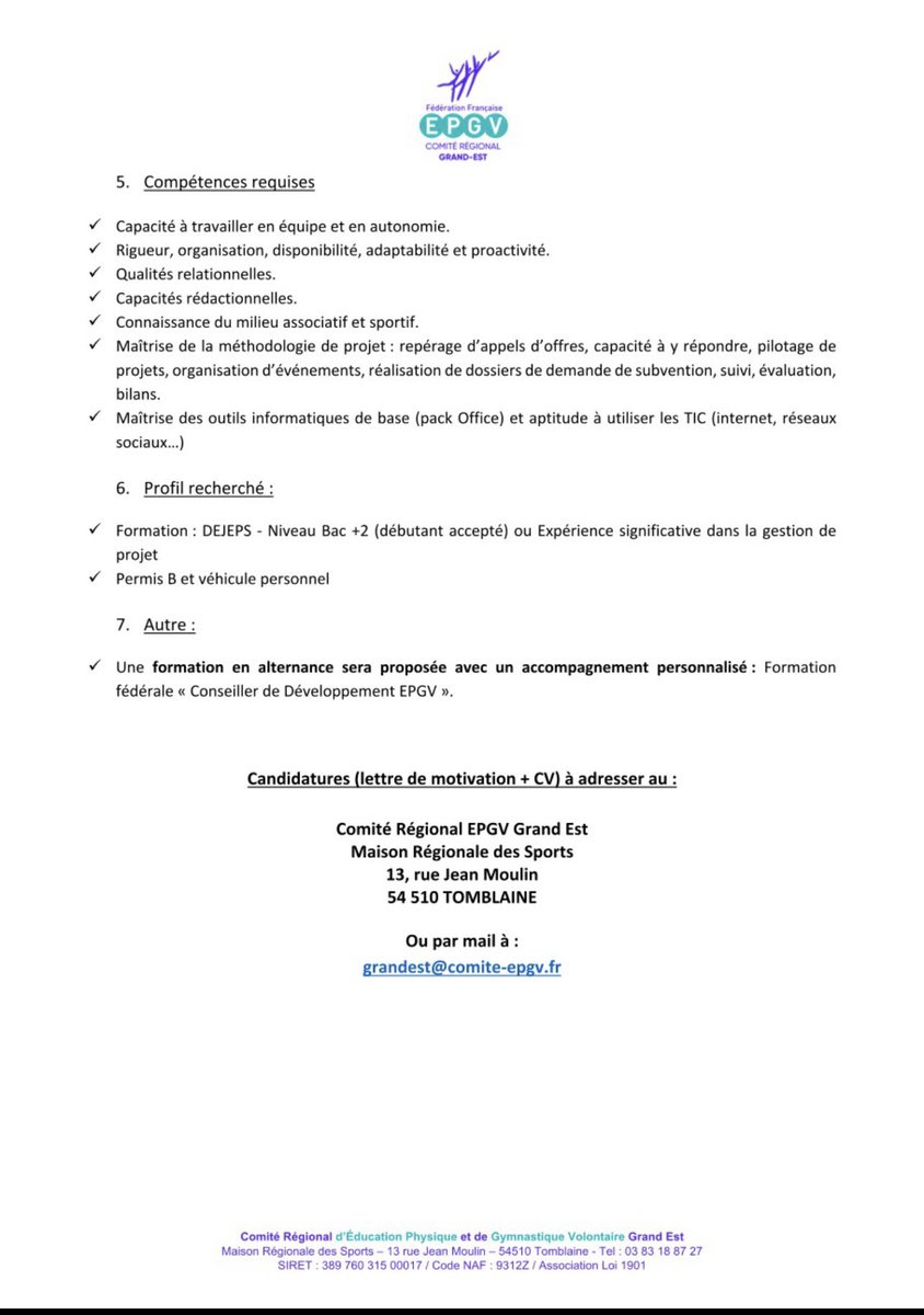 CharlotVincent's tweet photo. Intégrez une équipe technique régionale dynamique ! Le Comité Régional @SportSante Grand-Est recrute un(e) chargé(e) de mission développement pour le département du Haut-Rhin (68) #offreemploi #sport #Recrutement https://t.co/Mq8dA7s1y4