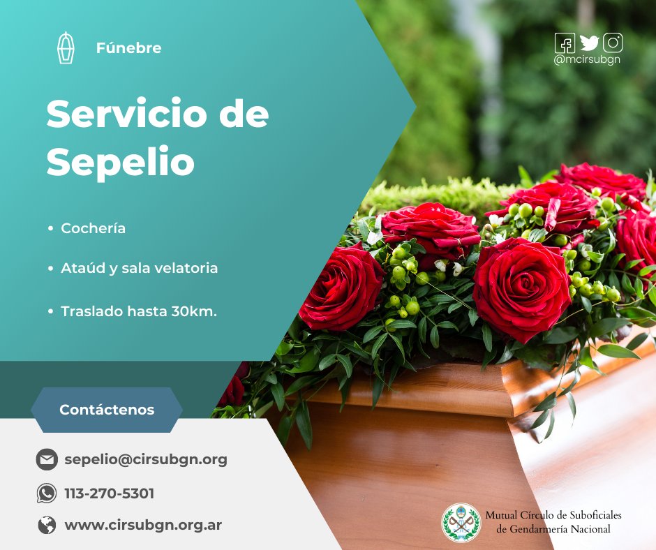 mcirsubgn's tweet photo. Consulte a los contactos que figuran en la publicación.
Recuerde que la cobertura se extiende al concubino.

#Suboficiles #Suboficial #GNA #GendarmeríaNacional #Mutual #Mutuales #Sepelios #Fúnebres #Sepelio #Fúnebre #Cochería #GendarmeríaNacionalArgentina https://t.co/qEe7fs3GFn