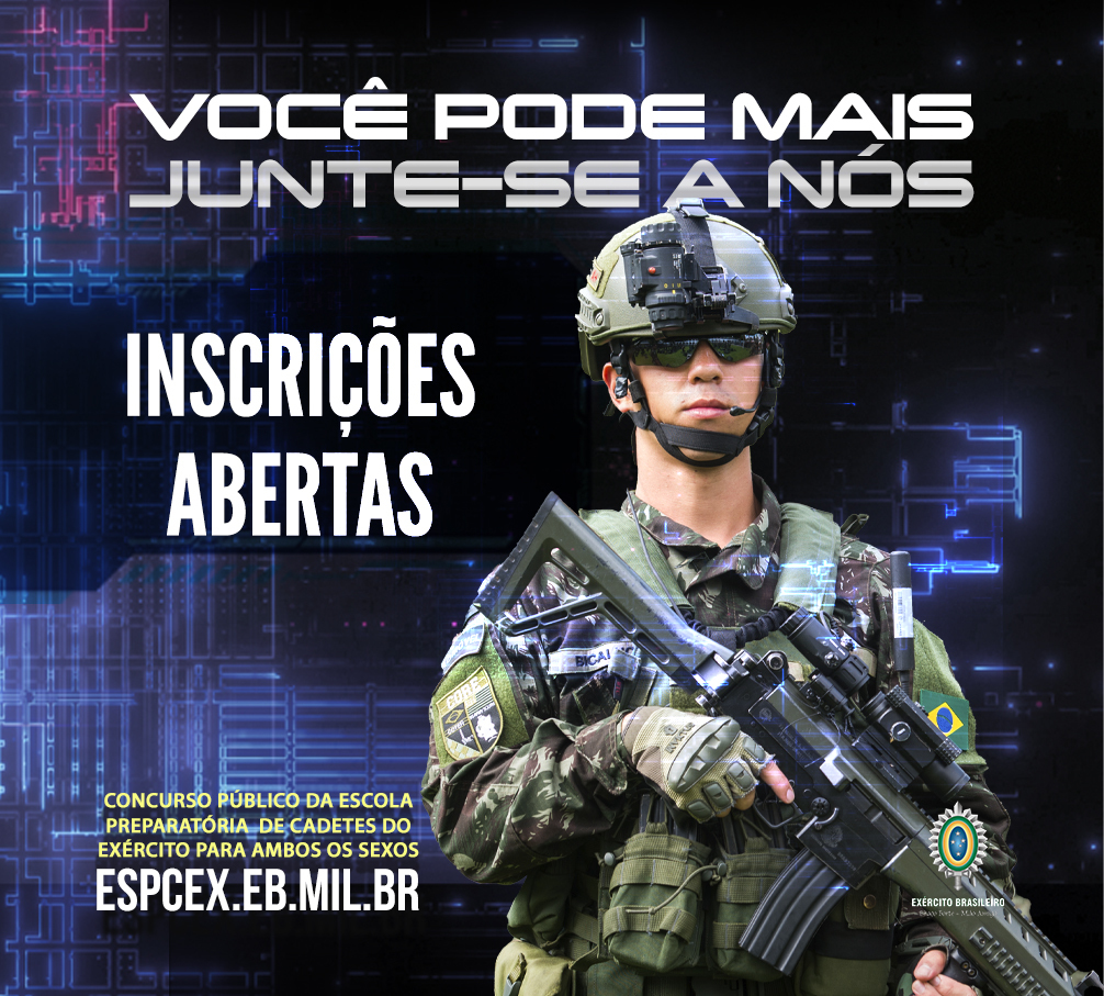 Exército Brasileiro 🇧🇷 on X: Estão abertas as inscrições para o concurso  da Escola Preparatória de Cadetes do Exército #EsPCEx Acesse:   #ConcursoExército #ConcursoEsPCEx2021  #concursopublico #VemSerCadete