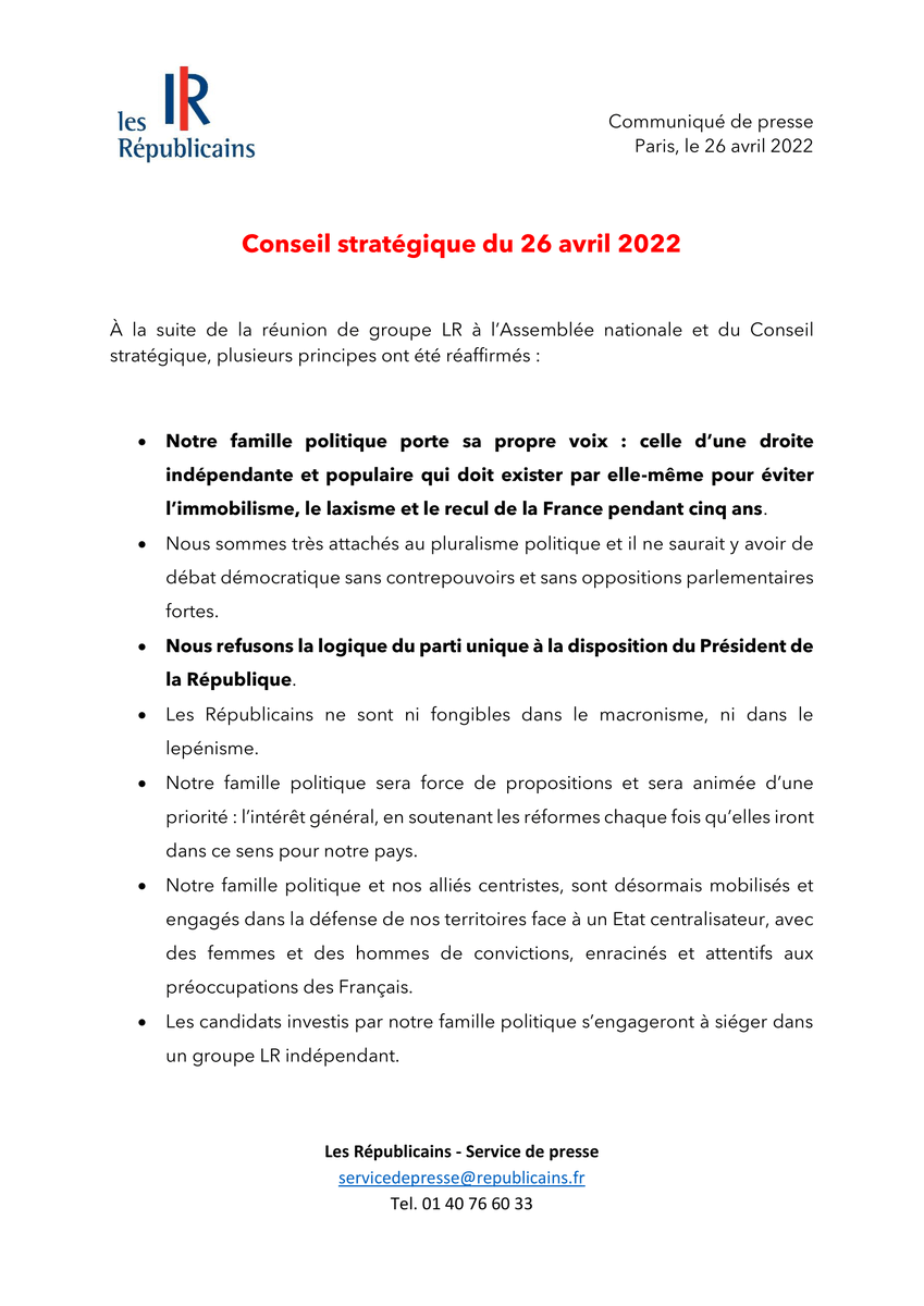 Notre famille politique porte sa propre voix : celle d’une droite indépendante et populaire qui doit exister par elle-même pour éviter l’immobilisme, le laxisme et le recul de la France pendant cinq ans. #PourVousDéfendre