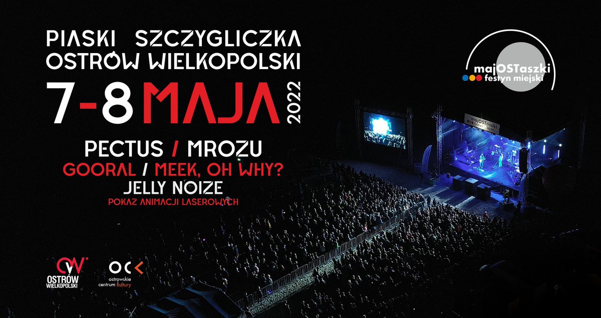 umostrow's tweet photo. majOSTaszki - powracajฤ
! ๐ #muzyka #koncerty
#pectus #mrozu #gooral #meek #ohwhy #jellynoize https://t.co/QodQn9qZO8
