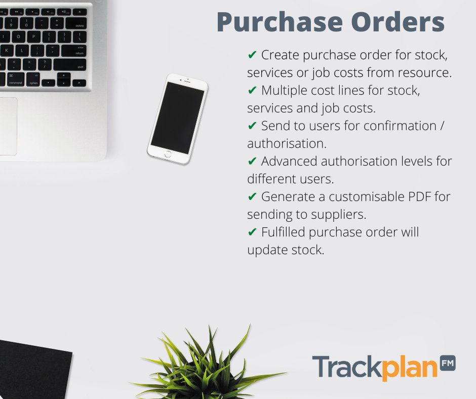 Our Purchase Order Module works in many different ways for many clients. We work closely with all of our clients to make sure the software is configured correctly so they get the most out of the service. 💻😊

#facilitiesmanagement #purchaseorders #cafm #trackplan