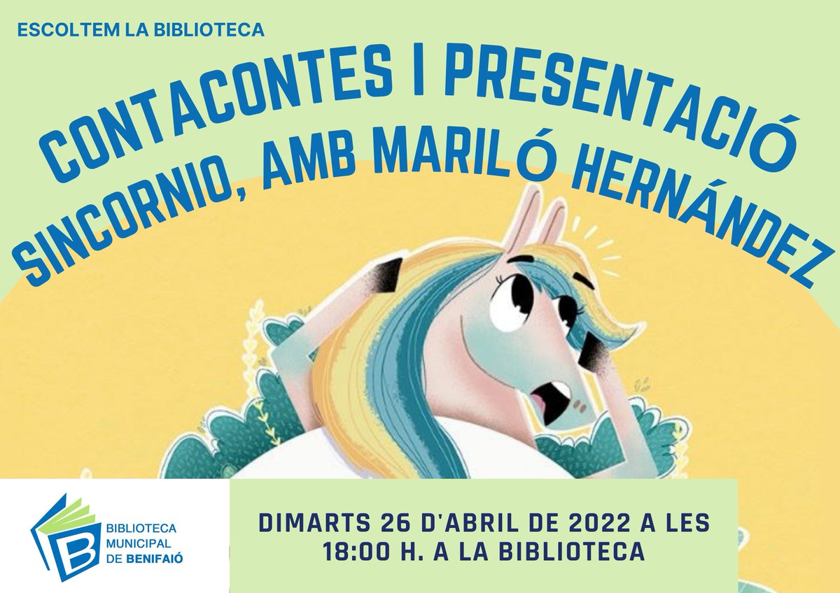 bibliobenifaio's tweet photo. En un ratet comencem la presentació de Sincornio i el contacontes amb Mariló Hernández. Vos esperem! #JoLlig #JoLligBenifaió https://t.co/CgGfVW1Nlc