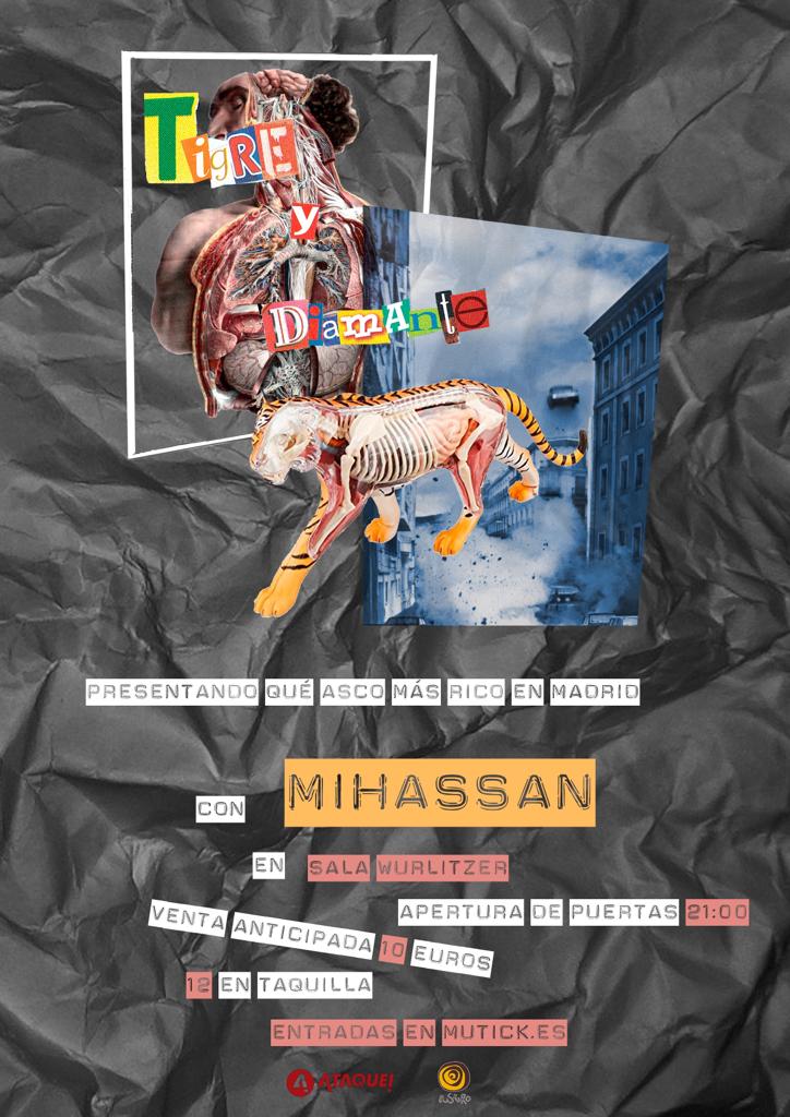 Pocas cosas nos han emocionado tanto últimamente como la oportunidad de volver a ver en directo a <a href="/mihassanband/">mihassan</a>. Y que compartan escenario con <a href="/tigreydiamante/">🐯Tigre y Diamante💎</a> no es precisamente un detalle menor.

🗓️ ¡Este viernes en <a href="/wurlitzerballro/">Wurlitzer Ballroom</a>!