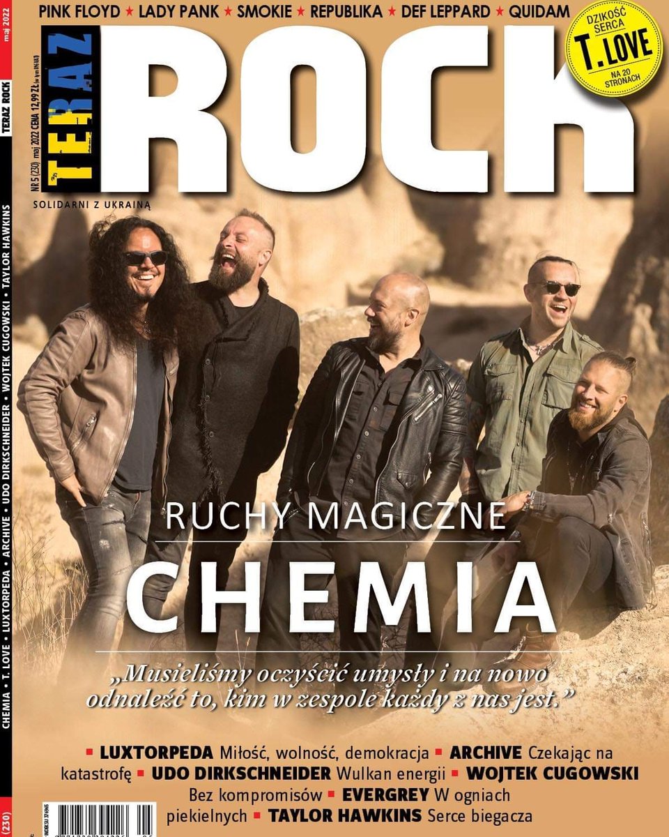 Nowe wydanie magazynu <a href="/TerazRock/">TerazRock</a> od jutra w sprzedaży, a w nim zespół <a href="/Chemiaband/">CHEMIA</a> 🔥🔥🔥

---
Premiera albumu "Something To Believe In" już w najbliższy piątek. Wersję CD i/lub 2LP zamówisz w przedsprzedaży w naszym sklepie Metal Mind Shop ↩️
shop.metalmind.com.pl/zapowiedzi,pl.…