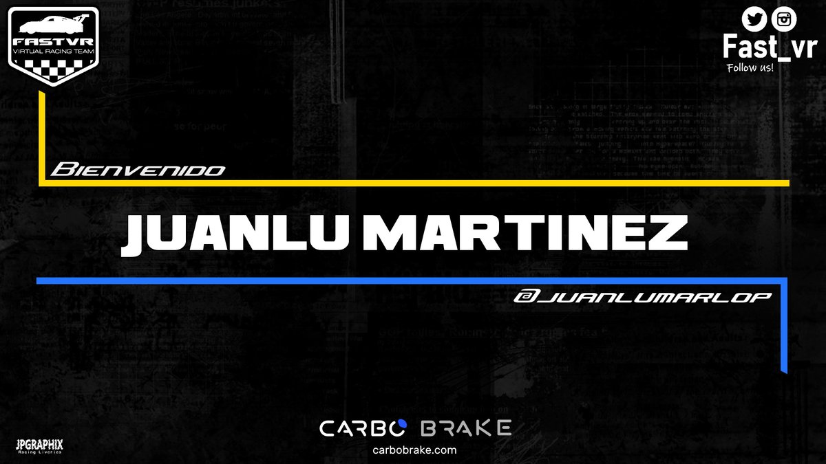 📢 NEWS 📢

Nos alegra anunciar una nueva incorporación a las filas del equipo.

Se trata del piloto Juanlu Martínez (<a href="/Juanlumarlop/">Juanlu</a>)

Esperamos que te sientas como en casa y lo disfrutes.

¡BIENVENIDO JUANLU!

#GoFastVR
carbobrake.com