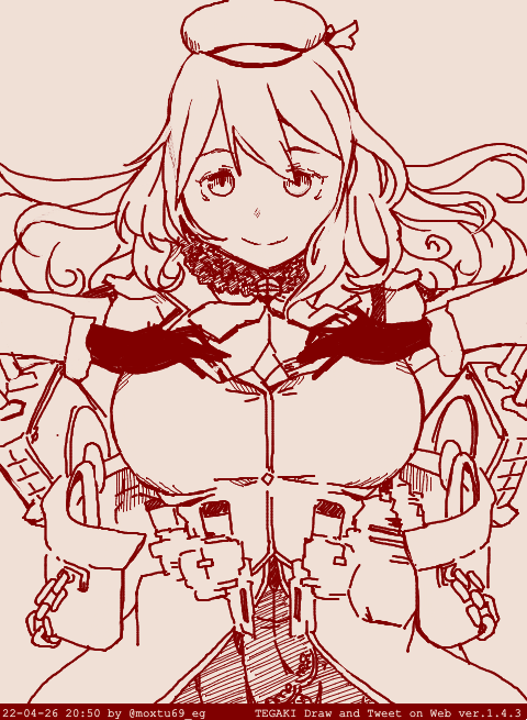 ごんちゃん(弊社における愛宕の愛称)改二はよ! #あなたのTLに重巡を #tegaki_dt 