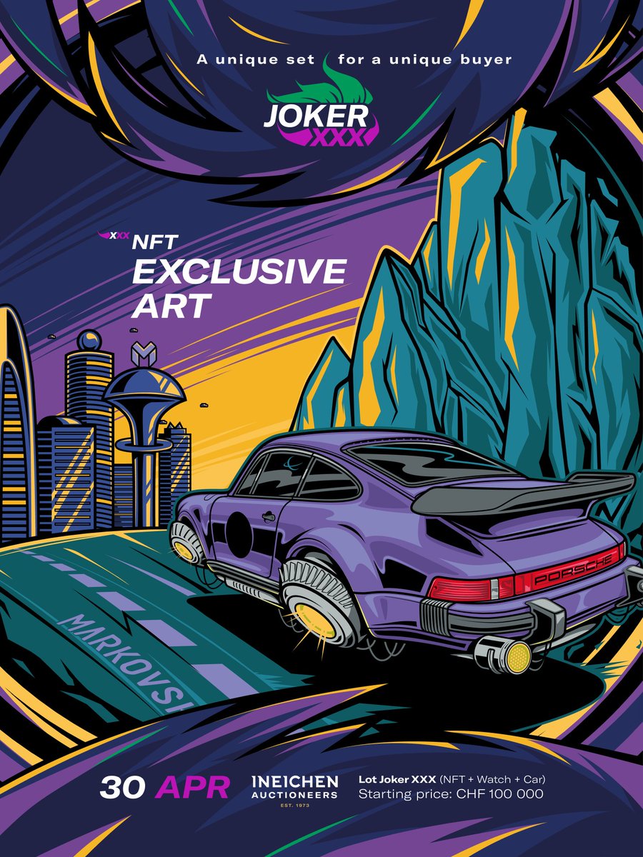 JokerXXXNFT's tweet photo. #JokerXXXNFT is the first one out of ten NFTs in the #Ethereumblockchain from the #OpenSea "Retro NFT Porsche" collection. Be the first to join the club!
Bid now at: https://t.co/3vhxUtyUYC
#racing #restoration #cryptoauctions #nftauctions #ownapiece #Porsche_Europe #NFT https://t.co/tD2hFiDRya