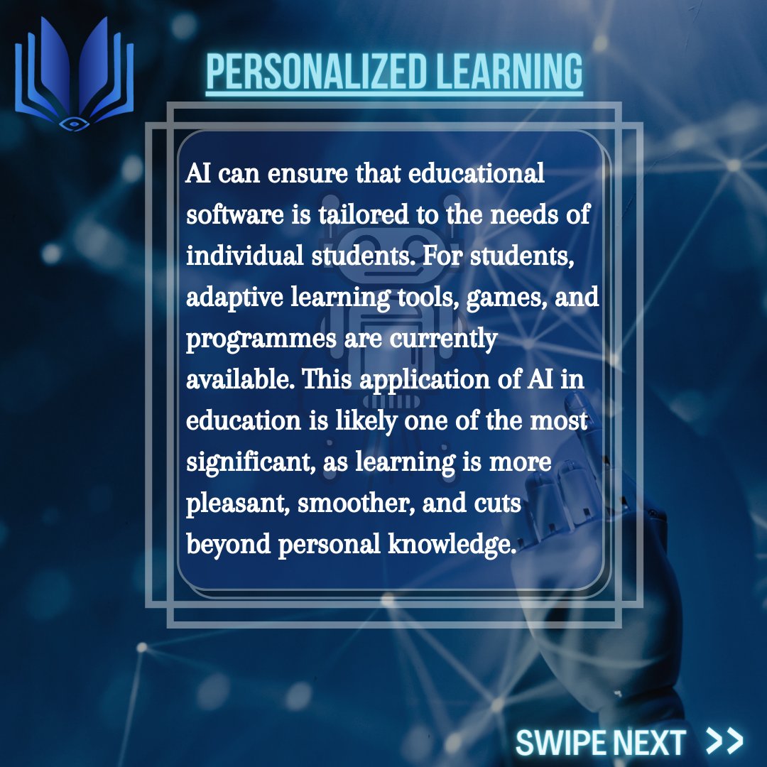 Edu_Checked's tweet photo. Artificial Intelligence has become an integral part of our life from asking SIRI to turn on the alarm to asking Alexa to control our electronics. Education is one of those sectors where AI can play a huge role in transforming it!

#educhecked #checkedit #ai #education 
@GoogleAI https://t.co/PFwKYfmJLZ