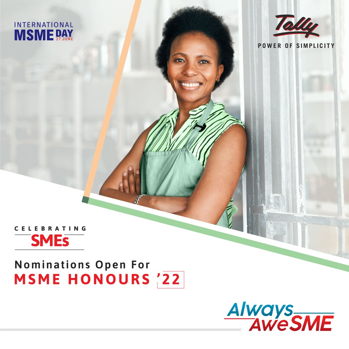 tallysolutions's tweet photo. Nominations are open for 🌟MSME Honours🌟as we gear up for International MSME Day 2022👏

Select your country, check out the categories, and nominate your business, or a business you know, at 👉 https://t.co/AK44OpC2Ce

#AlwaysAweSME #MSMEHonours #InternationalMSMEDay2022 https://t.co/MhQNIfOCbr