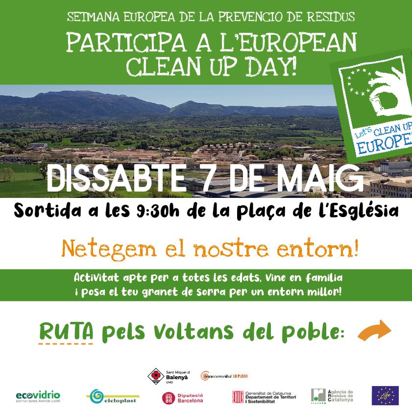 smbalenya's tweet photo. ♻️ 𝗣𝗮𝗿𝘁𝗶𝗰𝗶𝗽𝗮 𝗮 𝗹’𝗘𝘂𝗿𝗼𝗽𝗲𝗮𝗻 𝗖𝗹𝗲𝗮𝗻 𝗨𝗽 𝗗𝗮𝘆 del dissabte 7 de maig
Molt important! Portar guants per recollir les deixalles 🧤
Més informació:
https://t.co/vMZHAhpJsE
#SMBalenyà #Osona #europeancleanupday https://t.co/TXUyiOvxze