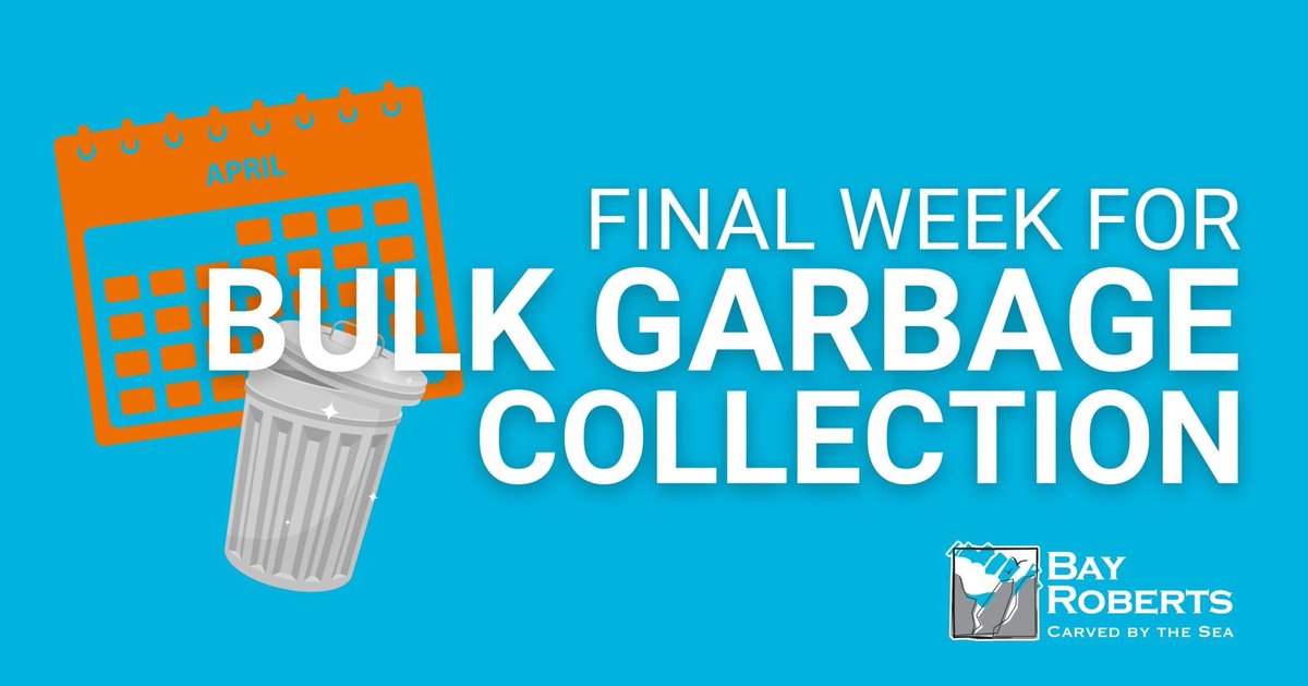 Town_BayRoberts's tweet photo. THIS IS IT! April 26-29 is the FINAL WEEK for bulk garbage collection! 🗑️

✅ Items that can go: Furniture, Appliances, Mattresses, Regular Household Garbage
❌ Items that CAN'T go: Tires, Household Hazardous Waste, Yard waste/clippings, Electronics (T.V’s, Radios, etc)

(🧵 1/2) https://t.co/v2tOYrUmxh