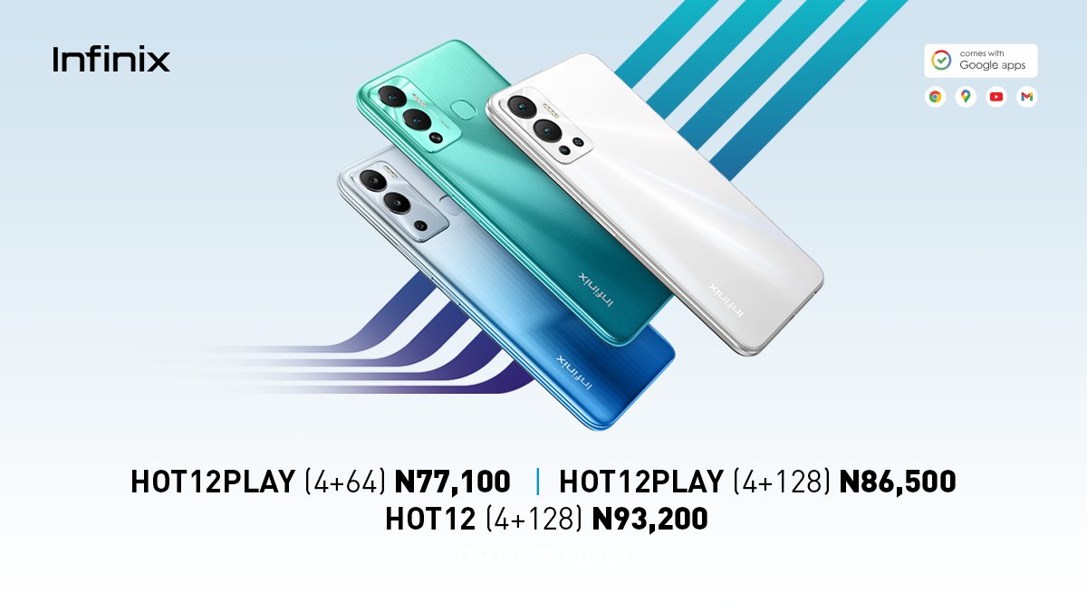 The #FastandFunWithInfinixHot12 is too hot to miss!

Don't miss out of this beauty with variants going for the following prices:

Hot 12 Play (4gb+64gb) N77,100
Hot 12 Play (4gb+128gb) N86,500
Hot 12 (4gb+128gb) N93,200

All available in our partner stores now!