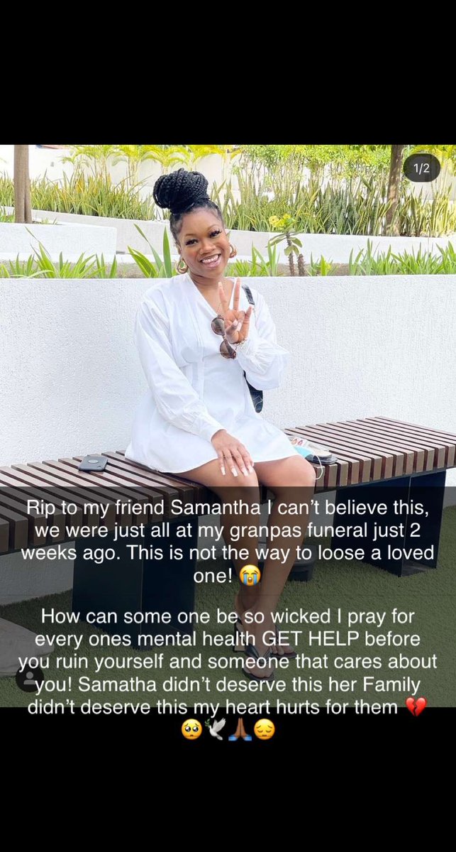 JustAnjay's tweet photo. My Dear Friend Samantha I pray for her and her family’s soul! My she rest in peace I pray god has a place for her. Kind loving girl I wish you were still her Love You ❤️🥺🙏🏾 https://t.co/FPfp7nXL89