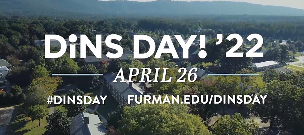#DinsDay is finally here! Giving today is a great way to show your support for all of our students and the #FurmanFamily. Make your gift here: furman.edu/dinsday